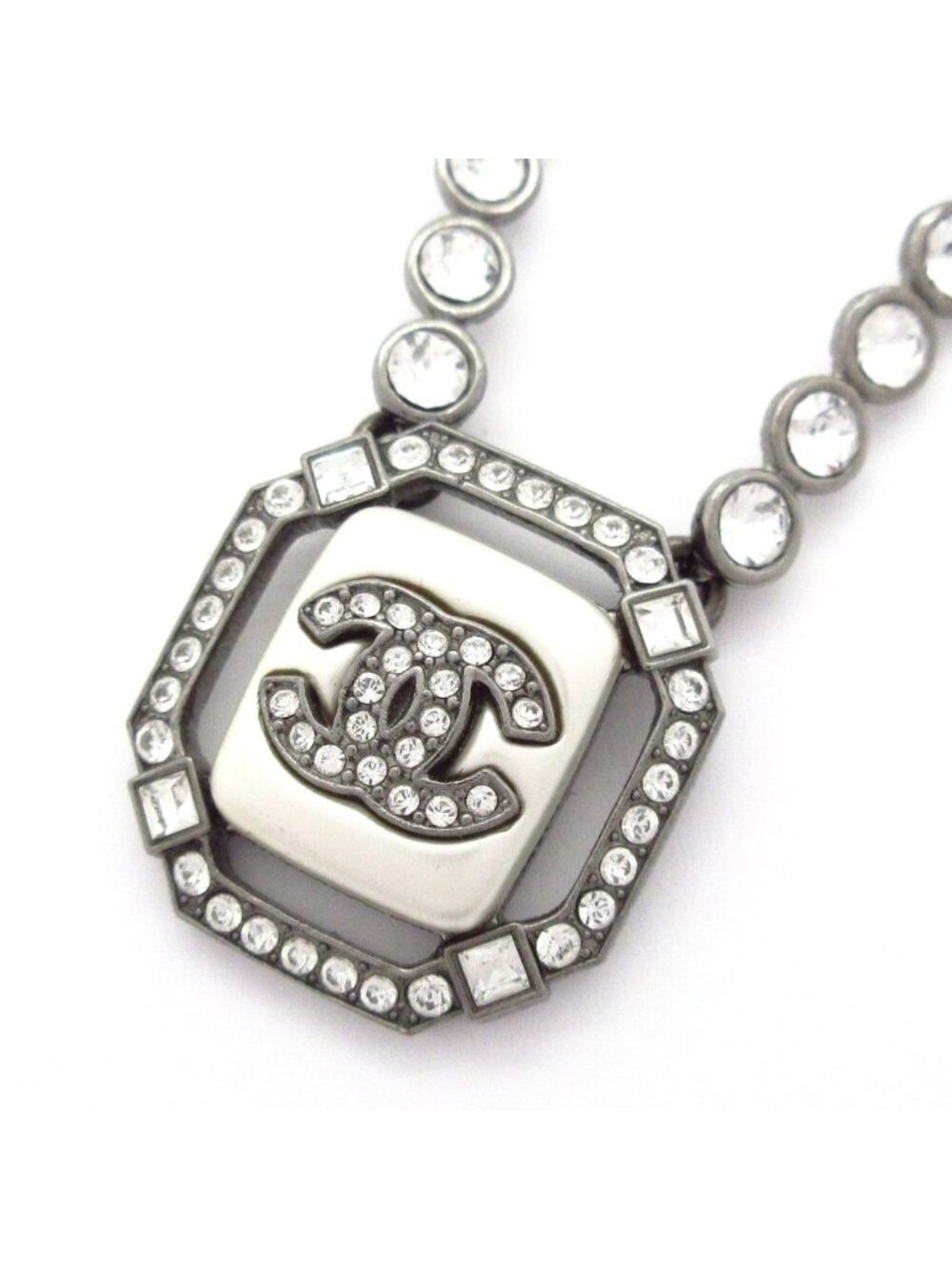 Chanel Necklace Silver Ivory Clear
